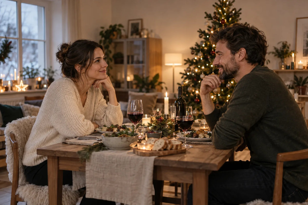Dîner de Noël à deux dans une ambiance chaleureuse