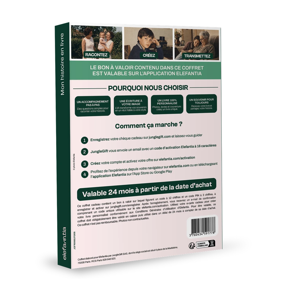 Coffret cadeau ELEFANTIA : Mon histoire en livre