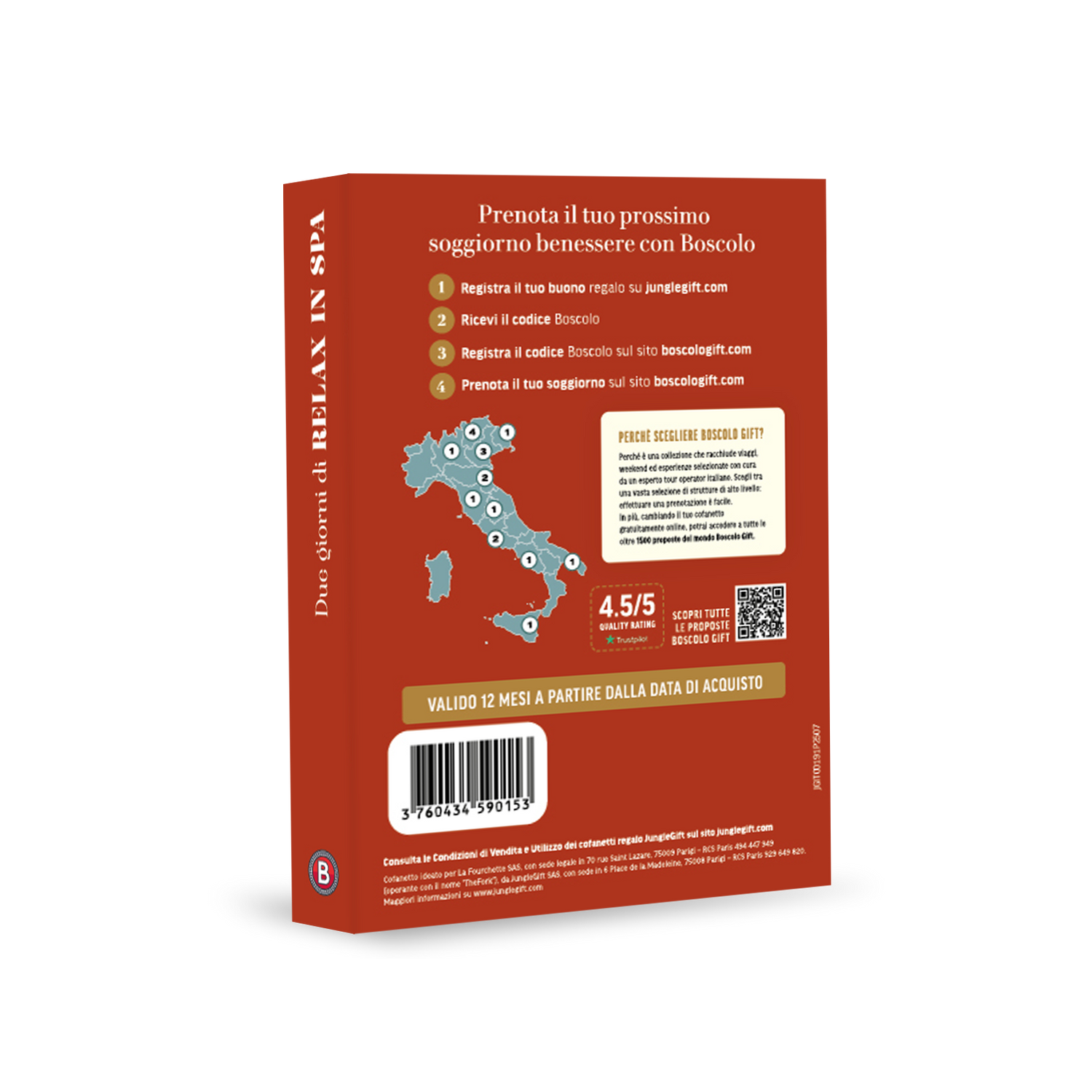 Cofanetto regalo BOSCOLO : Due giorni di Relax in spa