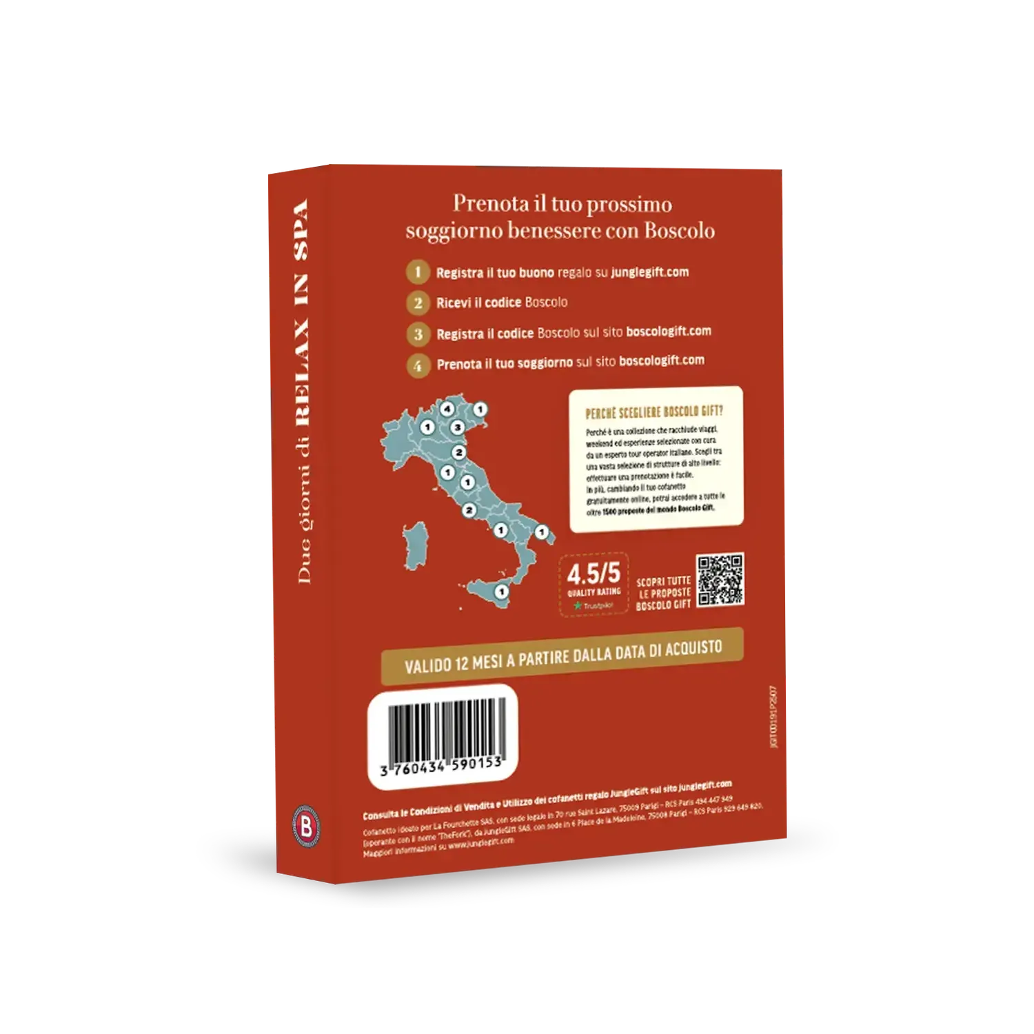 Cofanetto regalo BOSCOLO : Due giorni di Relax in spa 