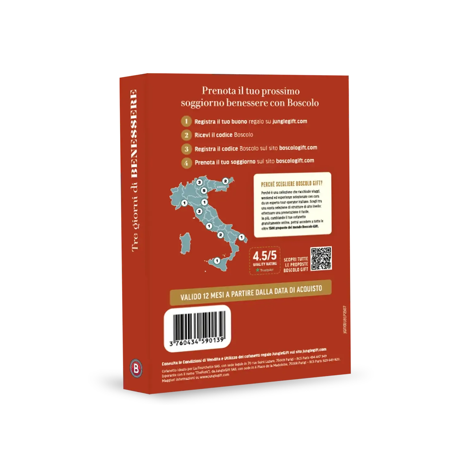 Cofanetto regalo BOSCOLO : Tre giorni di Benessere 