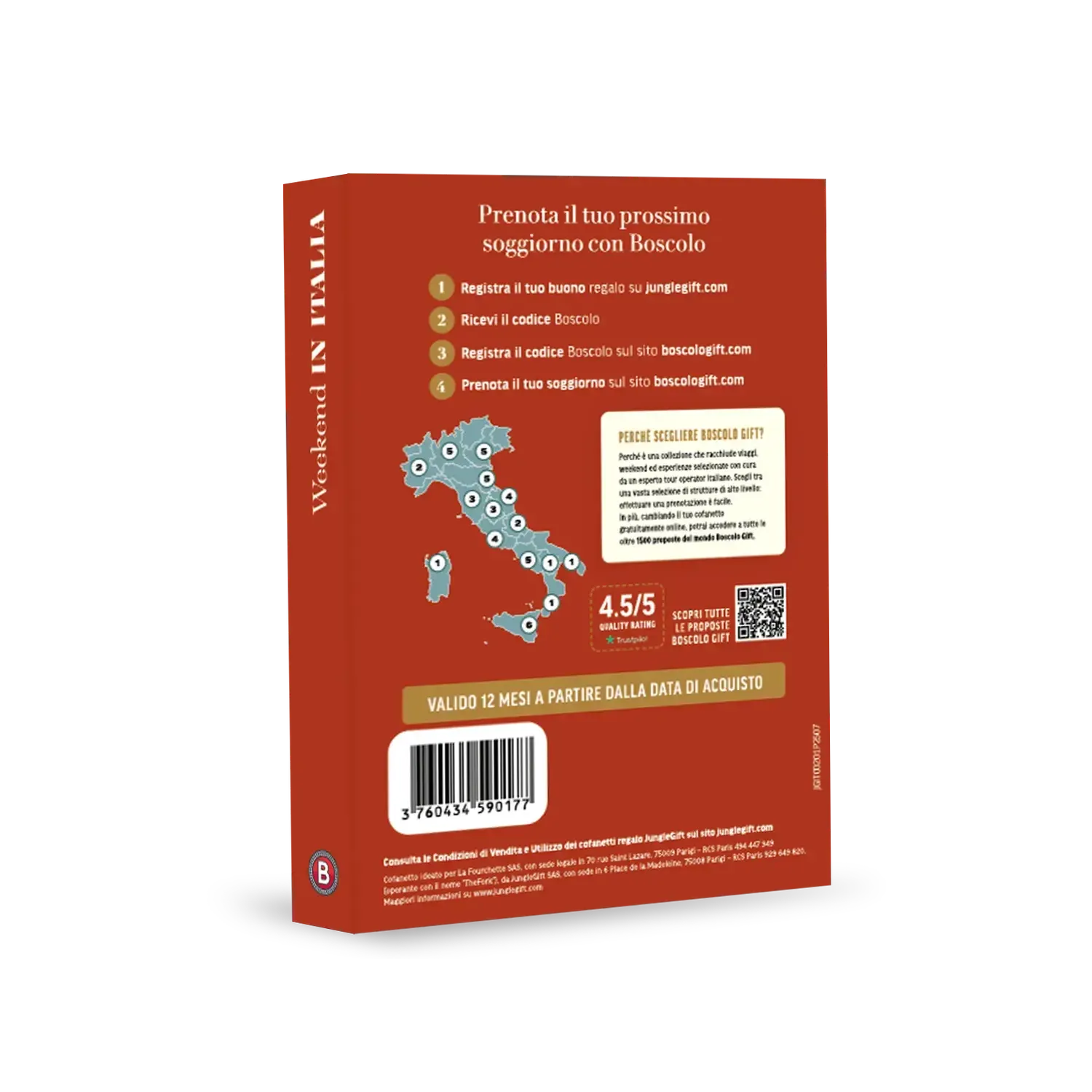 Cofanetto regalo BOSCOLO : Weekend in Italia 