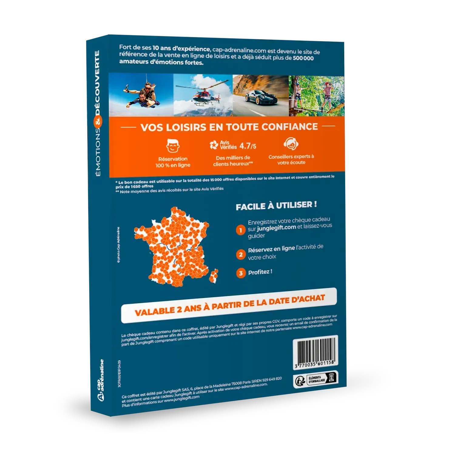 Coffret cadeau CAP ADRÉNALINE : Émotions & DÉCOUVERTE 